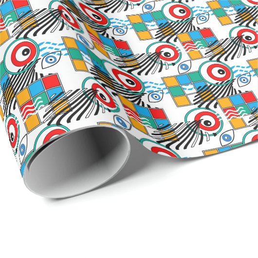 Modern abstract creatief multikleurig patroon cadeaupapier (Rol Hoek)