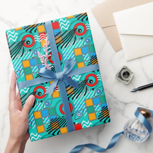 Modern abstract creatief multikleurig patroon cadeaupapier (Geschenken)