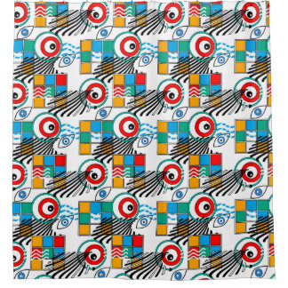 Modern abstract creatief multikleurig patroon douchegordijn