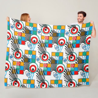 Modern abstract creatief multikleurig patroon fleece deken