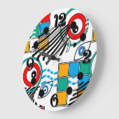 Modern abstract creatief multikleurig patroon grote klok (Hoek)