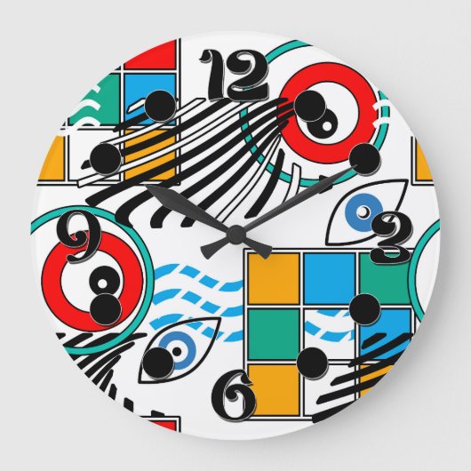 Modern abstract creatief multikleurig patroon grote klok (Voorkant)