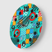Modern abstract creatief multikleurig patroon grote klok (Hoek)