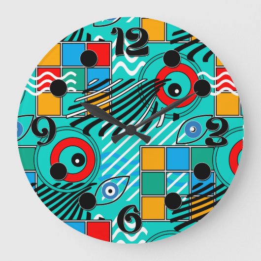 Modern abstract creatief multikleurig patroon grote klok (Voorkant)