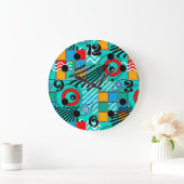 Modern abstract creatief multikleurig patroon grote klok (Huis)