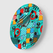 Modern abstract creatief multikleurig patroon grote klok (Hoek)
