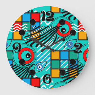 Modern abstract creatief multikleurig patroon grote klok