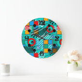 Modern abstract creatief multikleurig patroon grote klok (Huis)