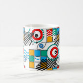 Modern abstract creatief multikleurig patroon koffiemok (Center)