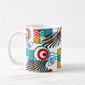 Modern abstract creatief multikleurig patroon koffiemok (Links)