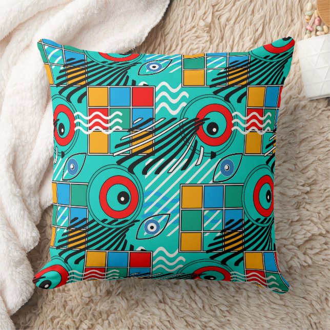 Modern abstract creatief multikleurig patroon kussen (Deken)