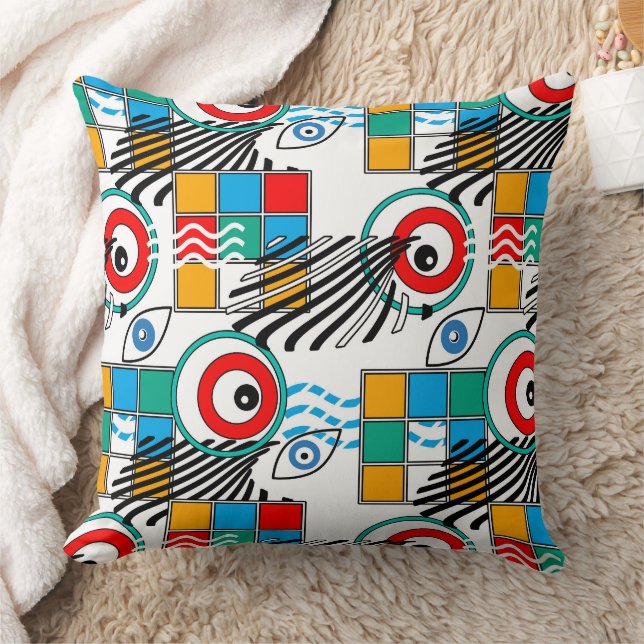 Modern abstract creatief multikleurig patroon kussen (Deken)