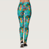 Modern abstract creatief multikleurig patroon leggings (Achterkant)