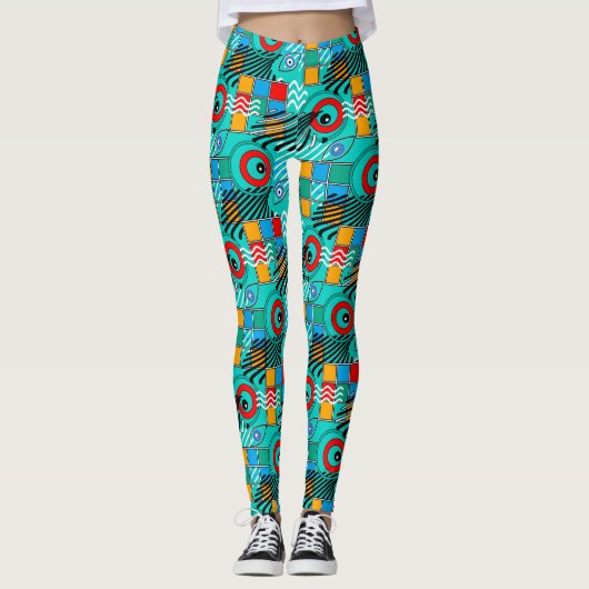Modern abstract creatief multikleurig patroon leggings (Voorkant)
