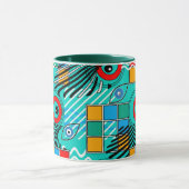 Modern abstract creatief multikleurig patroon mok (Midden)