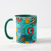 Modern abstract creatief multikleurig patroon mok (Links)