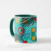 Modern abstract creatief multikleurig patroon mok (Voorkant links)