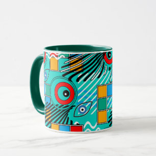 Modern abstract creatief multikleurig patroon mok