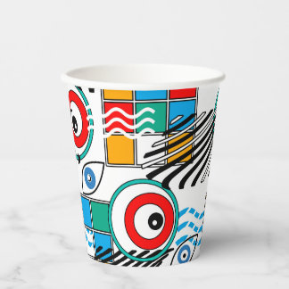 Modern abstract creatief multikleurig patroon papieren bekers