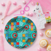 Modern abstract creatief multikleurig patroon papieren bordje (Feest)