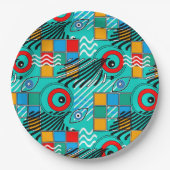 Modern abstract creatief multikleurig patroon papieren bordje (Voorkant)