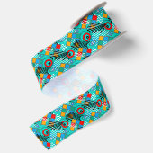 Modern abstract creatief multikleurig patroon satijnen lint (Achterkant)