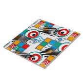 Modern abstract creatief multikleurig patroon tegeltje (Zijkant)
