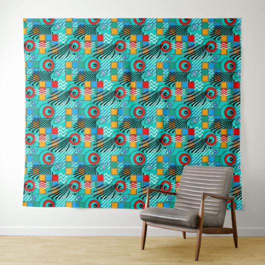 Modern abstract creatief multikleurig patroon wandkleed (In Situ (horizontaal))