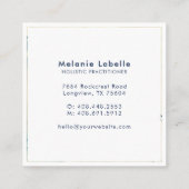 Modern Abstract Crème & Blauwe Waterverf Wassen Vierkante Visitekaartje (Achterkant)