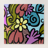 Modern Abstract Cubisme Kunst gepersonaliseerd Legpuzzel (Horizontaal)