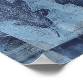 Modern Abstract Cyaan Blauw Botanisch Poster (Hoek)