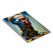 Modern Abstract Cyborg Fantasy Male Journal Notitieboek (Rechterzijde)
