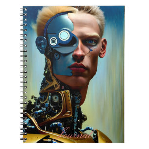 Modern Abstract Cyborg Fantasy Male Journal Notitieboek