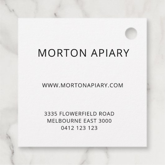 Modern Abstract Daisy Honey Apiary Hang Label (Achterkant)