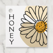 Modern Abstract Daisy Honey Apiary Hang Label (Voorkant)