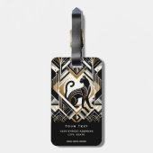 Modern Abstract Decoratief Cat Bagagelabel (Achterkant verticaal)