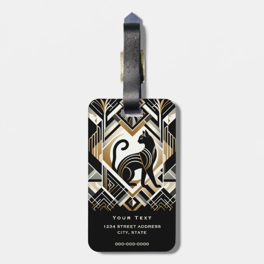 Modern Abstract Decoratief Cat Bagagelabel (Achterkant verticaal)