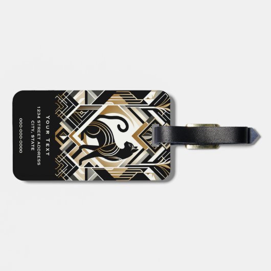 Modern Abstract Decoratief Cat Bagagelabel (Achterkant horizontaal)