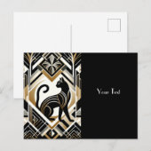 Modern Abstract Decoratief Cat Briefkaart (Voorkant / Achterkant)