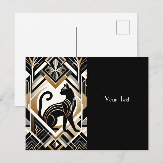 Modern Abstract Decoratief Cat Briefkaart (Voorkant / Achterkant)