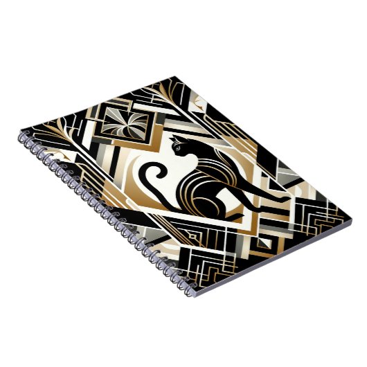 Modern Abstract Decoratief Cat Notitieboek (Rechterzijde)