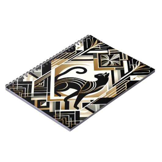 Modern Abstract Decoratief Cat Notitieboek (Linkerzijde)