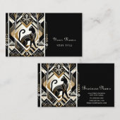 Modern Abstract Decoratief Cat Visitekaartje (Voorkant / Achterkant)