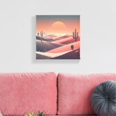 Modern Abstract Desert Landscape - Geometric Sunse Canvas Afdruk (Insitu (Woonkamer))
