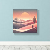 Modern Abstract Desert Landscape - Geometric Sunse Canvas Afdruk (Insitu (Houten vloer))