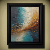 Modern Abstract Design Blauwe en Gouden Tonen Poster