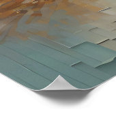 Modern Abstract Design Blauwe en Gouden Tonen Poster (Hoek)