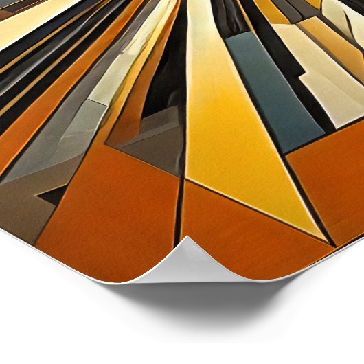 Modern Abstract Design Futurisme 1:1 Poster (Hoek)