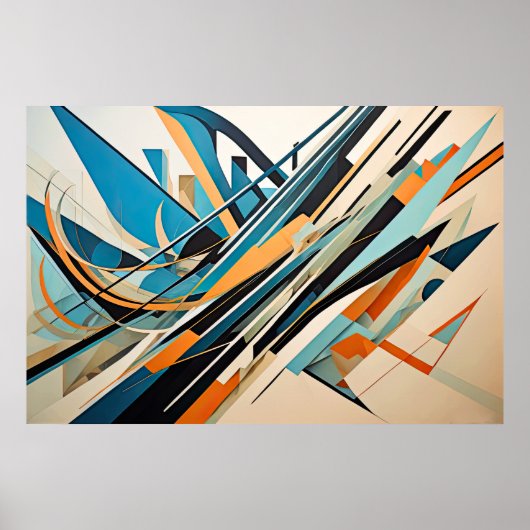 Modern Abstract Design Futurisme 3:2 Poster (Voorkant)