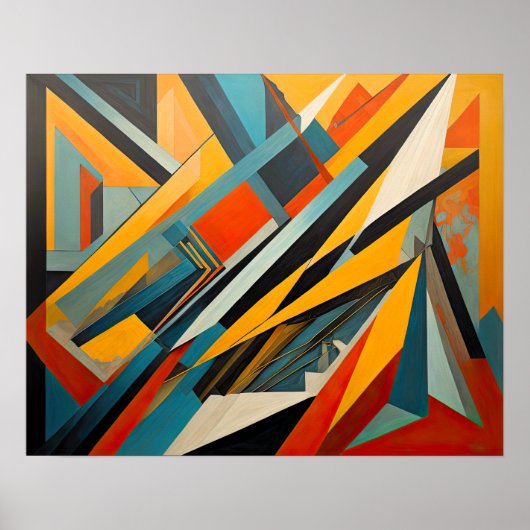 Modern Abstract Design Futurisme 4:5 Poster (Voorkant)